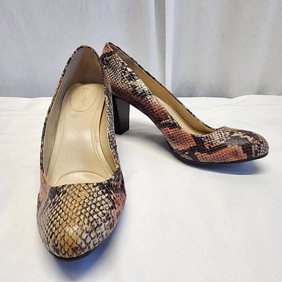 Calvin Klein Renni Snake Skin Python Heels Size 10 - Picture 2 of 16